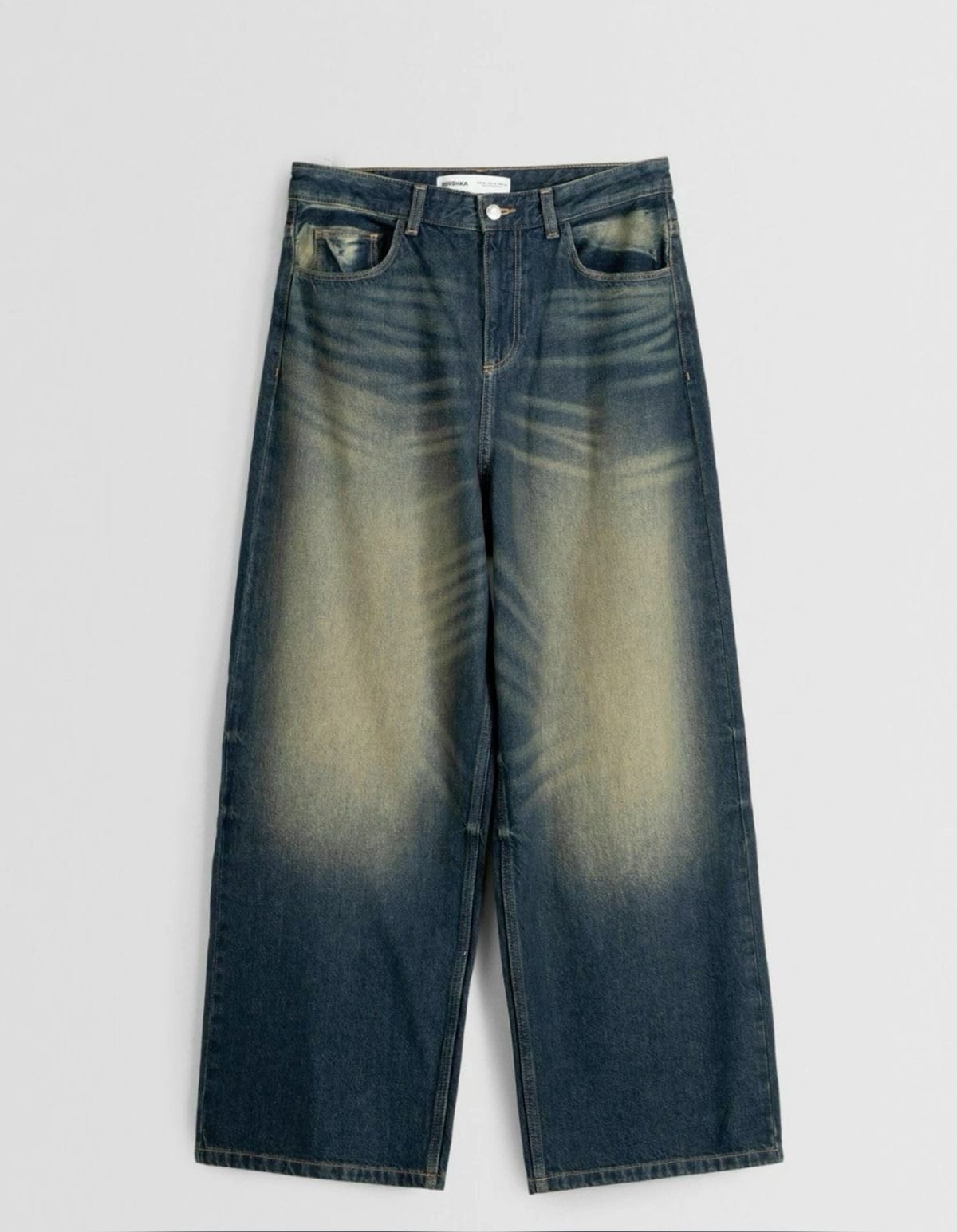 Washed Wide-Leg Denim Jeans