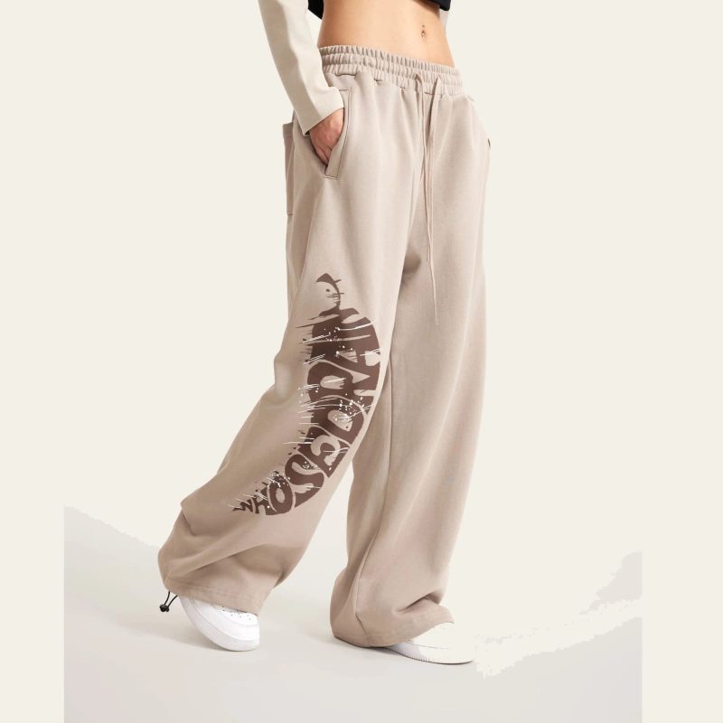 Wide-Leg Graphic Sweatpants